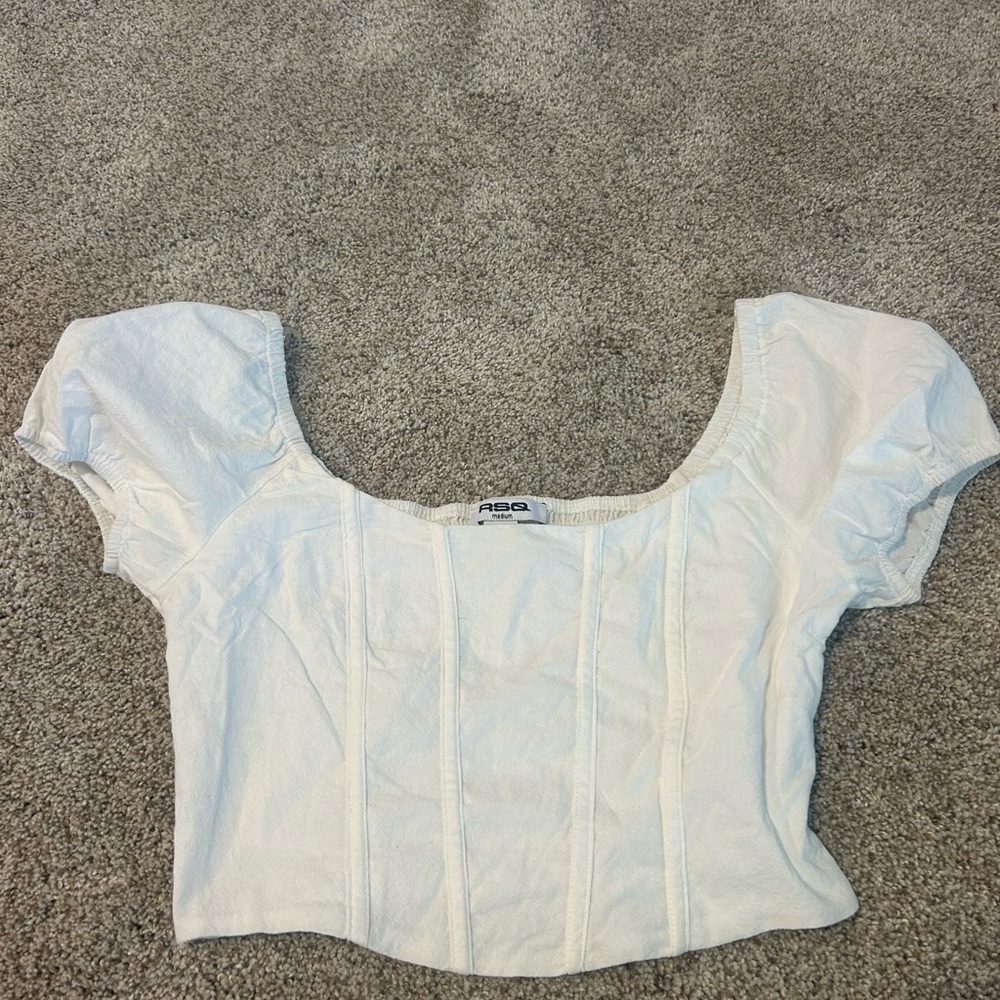 RSQ White Puff Sleeve corset